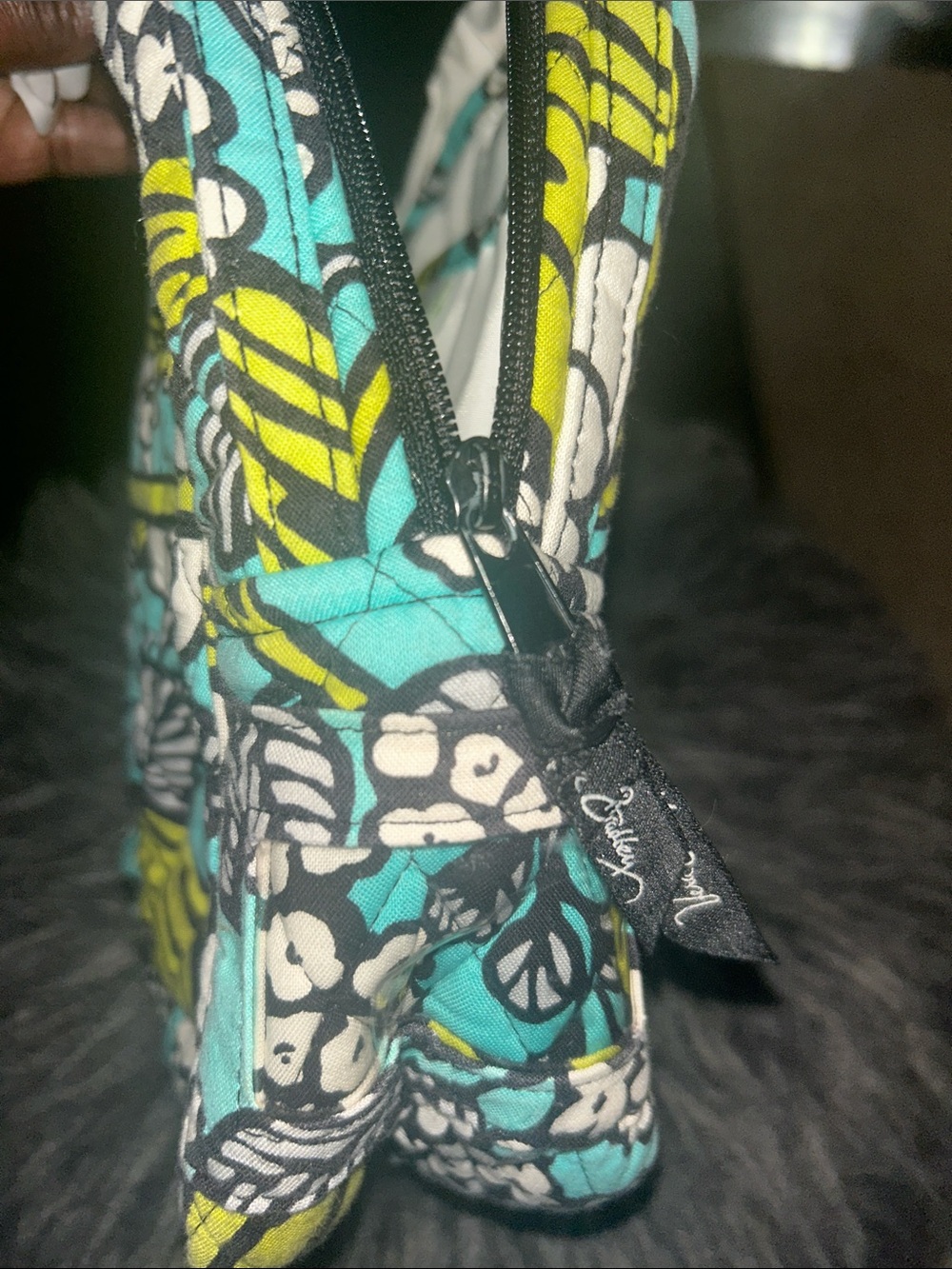 Vera Bradley Turquoise, White & Lime Floral Mini Backpack - Picture 2 of 6